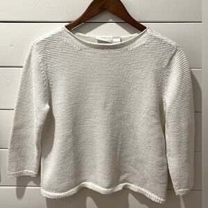 LIZ CLAIBORNE sport white 3/4 sleeves knit size M